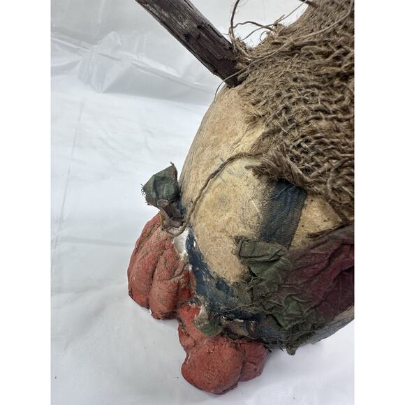 Arlene Wobler Primitive Folk Art Snowman Chalkware Sunflower Floral Scarecrow - Picture 4 of 6